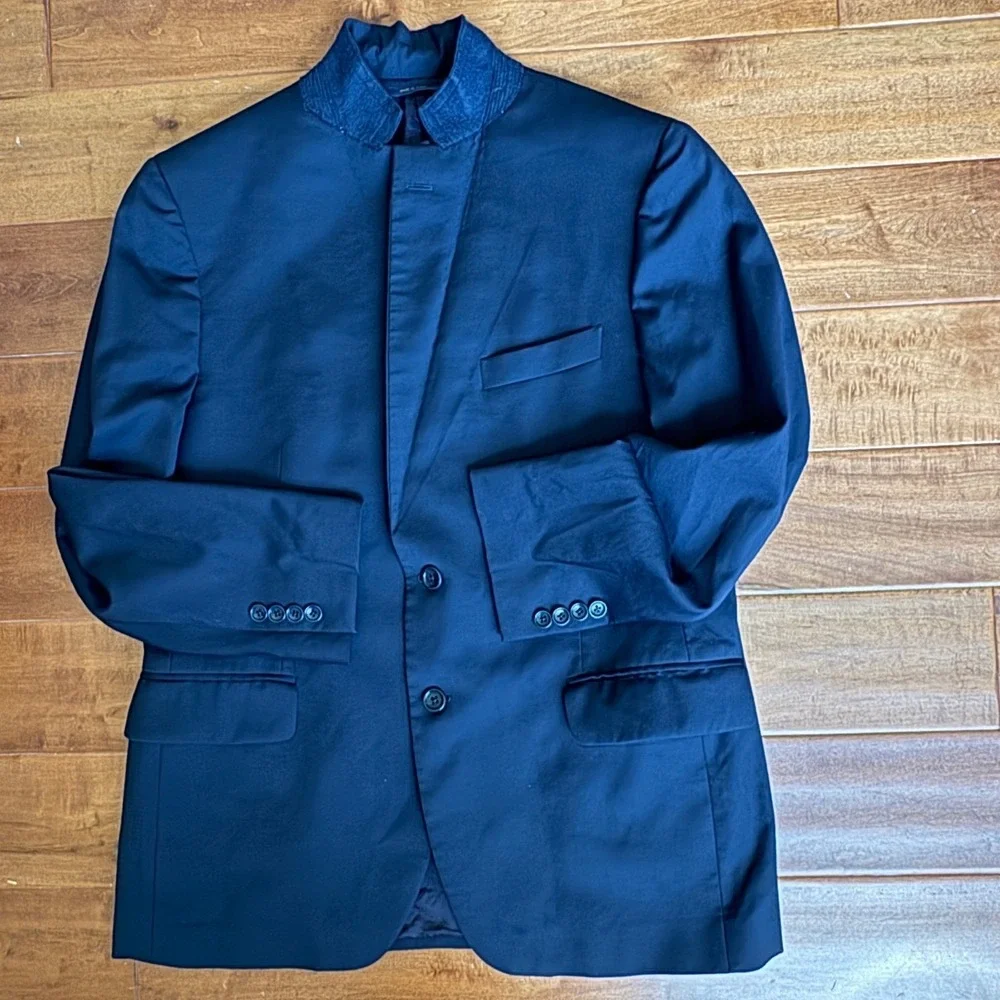 Brooks Brothers 1818 Fitzgerald Navy Blue Wool Blazer‎ Sport Coat Italy 42S